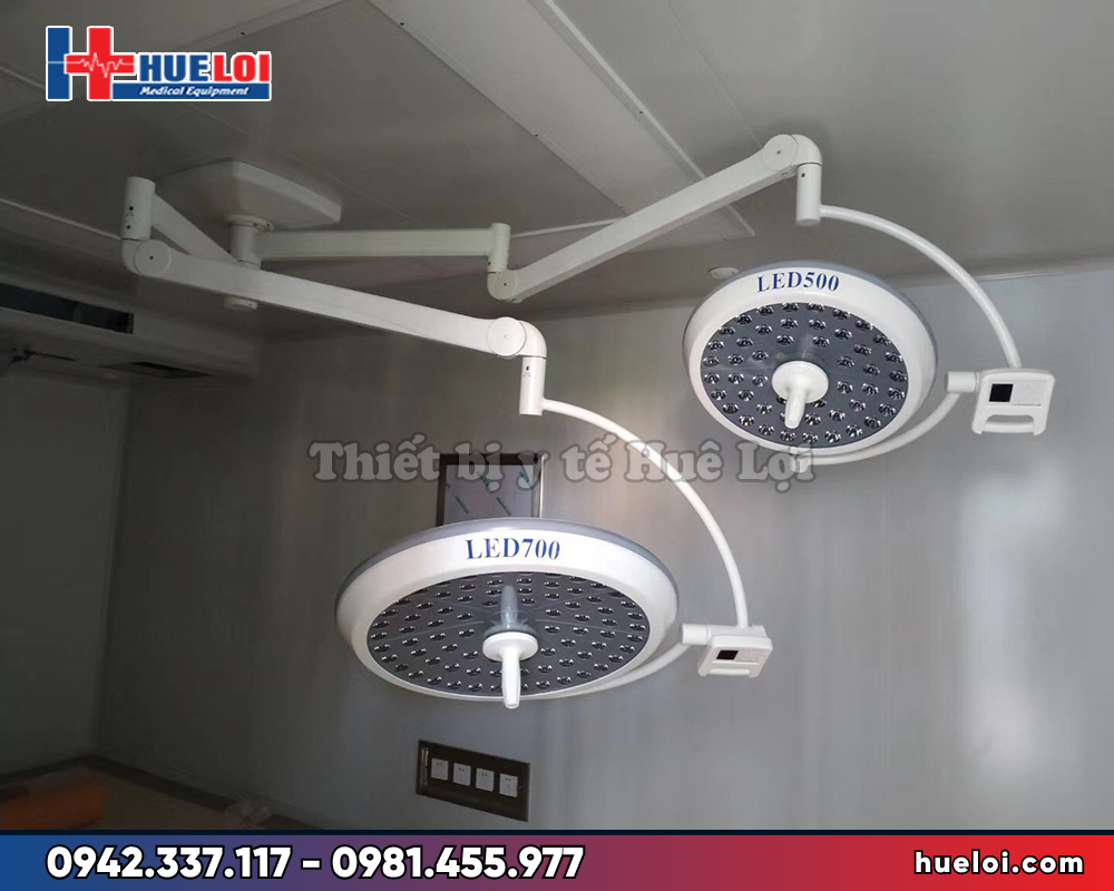 Đèn LED phẫu thuật treo trần 2 nhánh 750/550 — bóng OSRAM Đức